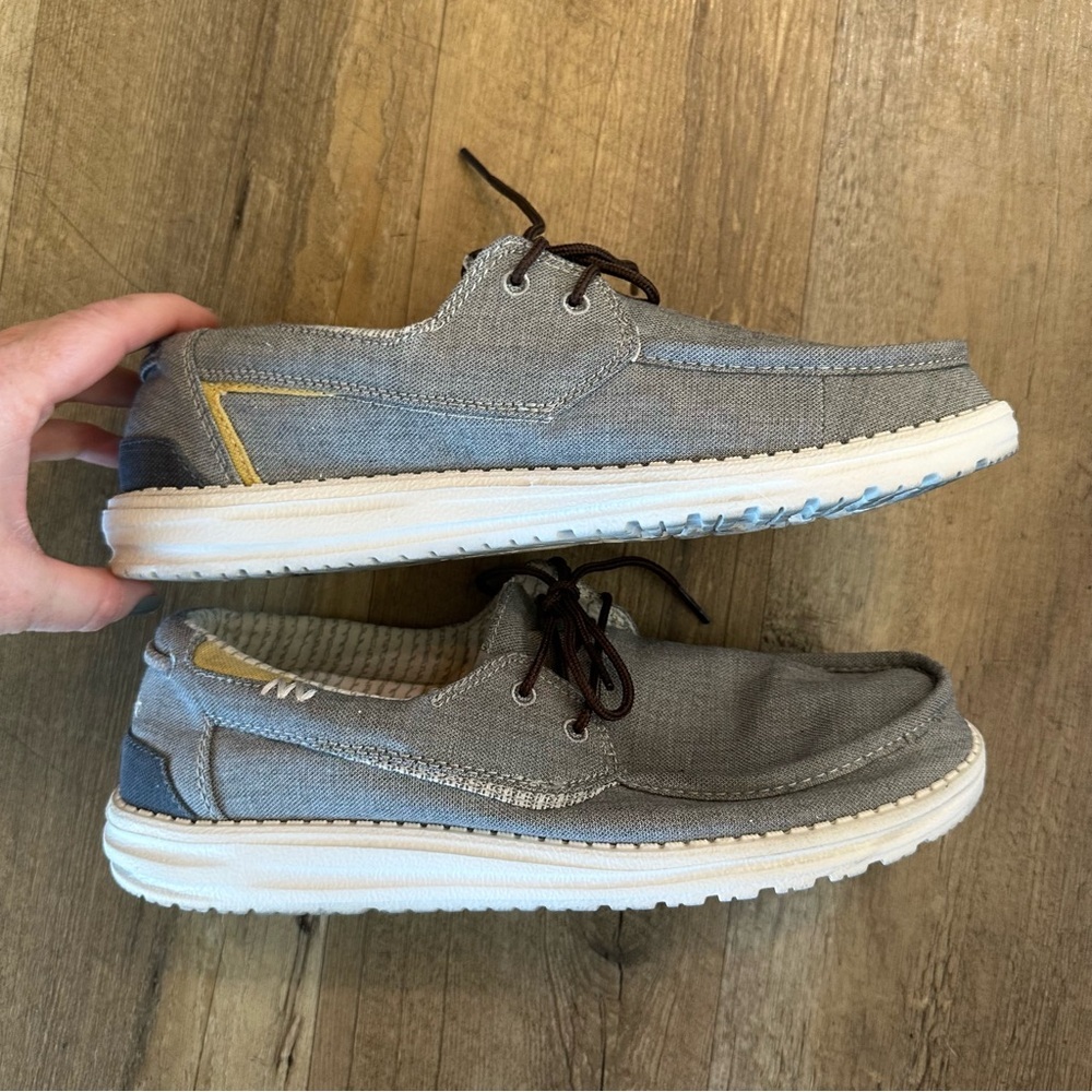 Hey Dude Welsh Chambray Grey Slip-On Loafers - Picture 4 of 11